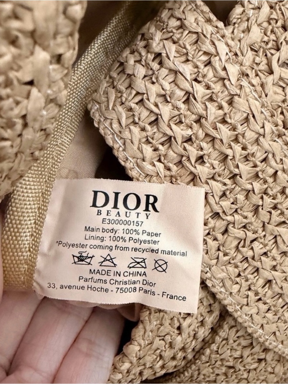 Dior Beige Raffia Beach Tote with White Logo Embroidery - Picture 8 of 8